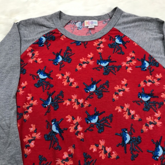 [3 for $15] LuLaRoe Simply Comfortable Blue Jay Raglan Tee S - Picture 2 of 6